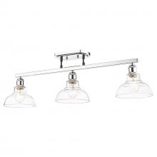  0305-3SF CH-CLR - Carver 3-Light Semi-Flush in Chrome